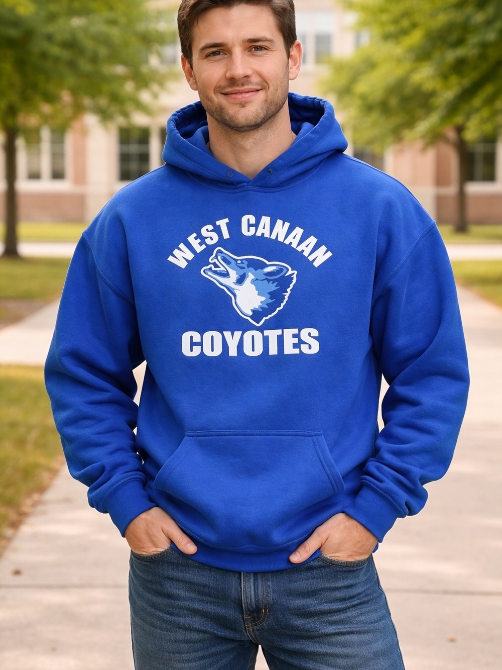 West Canaan Coyotes Royal Blue Hooded Sweatshirt
